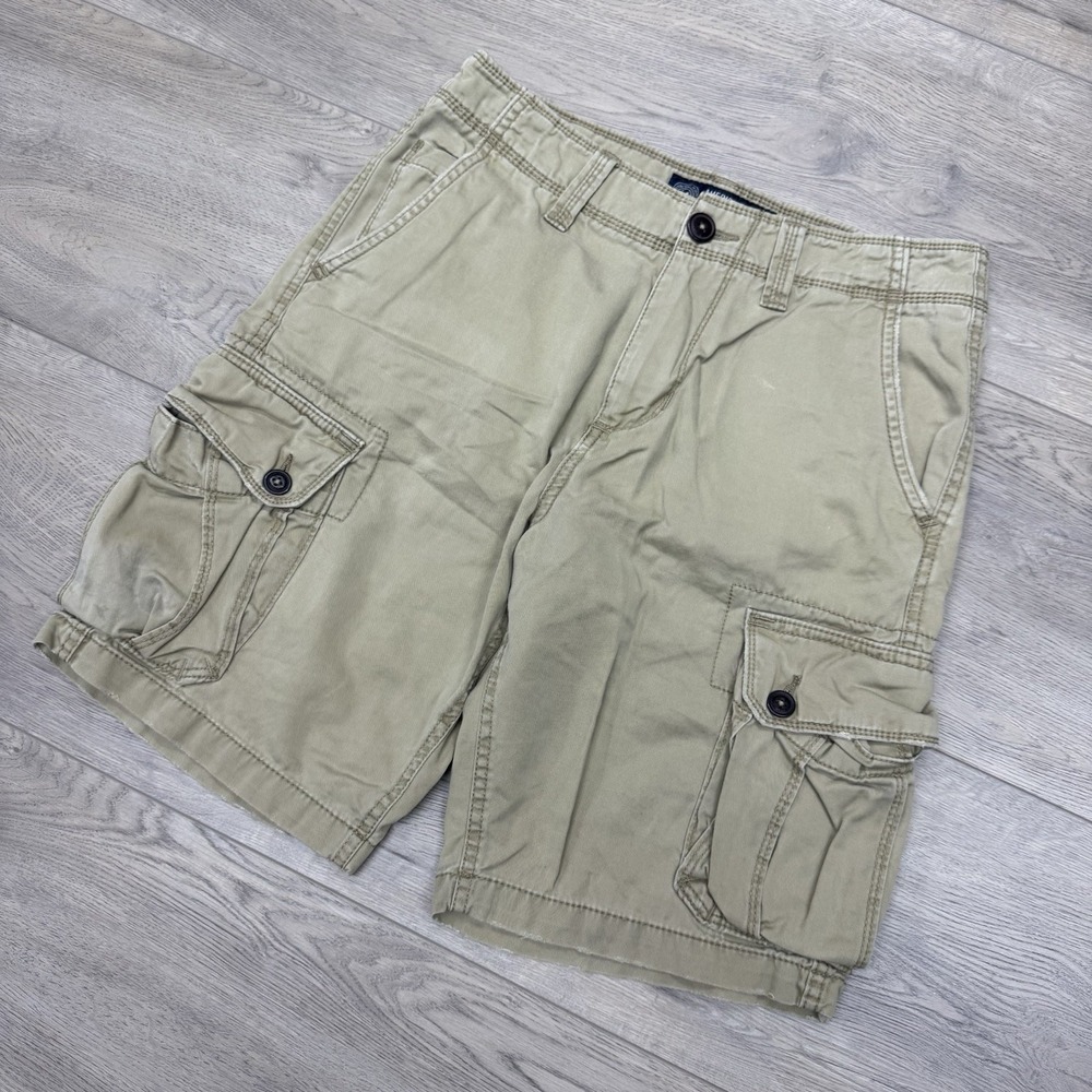 American Eagle Khaki Cargo Shorts Classic Men's Sz 30 READ FAIR Y2K